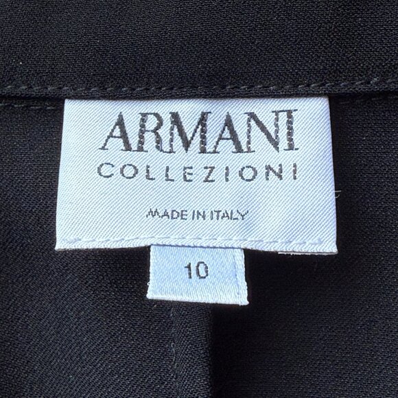 Armani Collezioni Womens Black Button-Down Blazer Jacket Sz10 Acetate/Silk Italy - Picture 5 of 10